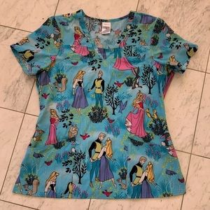 Disney Sleeping Beauty Scrub Top Size M